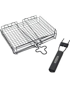 GrillPro Deluxe 9.5 In. W. x 12 In. L. Steel Broiler Grill Basket