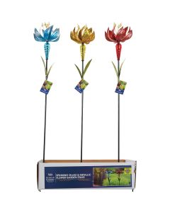 Alpine 39 In. H. Spinning Glass & Iron Flower Garden Stake