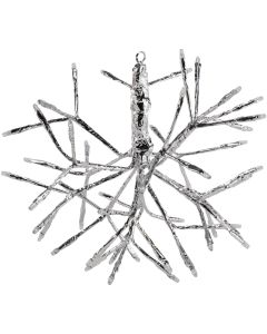 Alpine 10 In. LED 48-Bulb Cool White Hanging Twig Snowflake Ornament Light Decoration