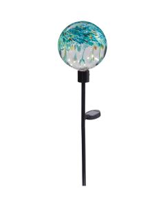 Alpine 33 In. H. Colorful Raindrop Splashes Glass Ball Solar LED Stake Light