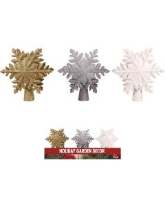 Alpine LED Glitter Snowflake Projector Christmas Tree Topper