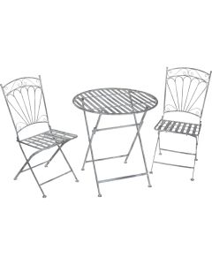 Alpine 3-Piece Antique Slats Foldable Metal Bistro Set