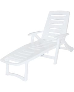 Gracious Living Antigua White Resin Multi-Position Back Rest Lounger