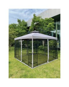 Outdoor Expressions 10 Ft. x 10 Ft. Gray & Matte Black Steel Gazebo