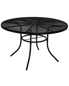 Outdoor Expressions 48 In. Round Black Metal Mesh Steel Table