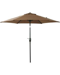 Outdoor Expressions 7.5 Ft. Aluminum Tilt/Crank Brown Patio Umbrella