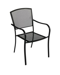 Outdoor Expressions Black Steel Mesh Stackable Chair