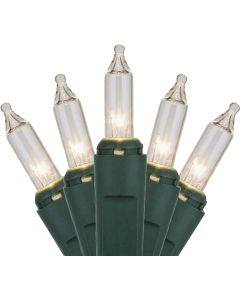 J Hofert Clear 100-Bulb Mini Incandescent String Light Set with Green Wire