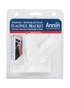 Annin 2-Position 1 In. Nylon White Two-Way Flag Pole Bracket