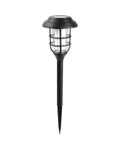 Alpine Black 2 Lumens Plastic LED Mini Torch Solar Path Light (6-Pack)