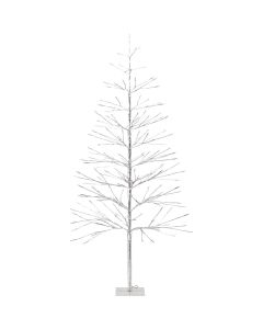 Alpine 60 In. Silver Christmas Tree with Green LED Lights