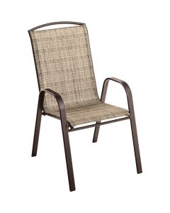 Outdoor Expressions Windsor Brown Steel Sling Stacking Chair