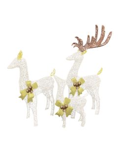 Alpine 35 In. Cool White LED Reindeer Family Lighted Decoration