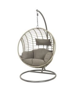 Decoris Garden Furniture London Gray Outdoor Wicker Hanging Egg Chair