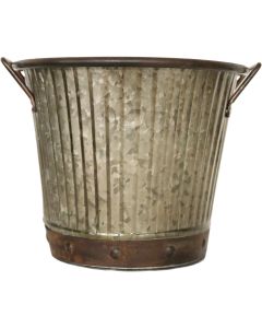 Robert Allen 9.25 In. x 10.75 In. x 10.75 In. Metal Aged Mocha Washboard Planter