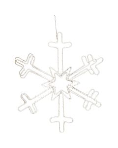 Alpine 18 In. Warm White LED Hanging Snowflake Lighted Decoration