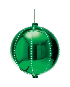 Alpine 13 In. LED 240-Bulb Green Christmas Ball with Chasing LED Lights