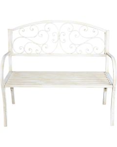 Alpine 43 In. L. White Metal Classic Garden Bench