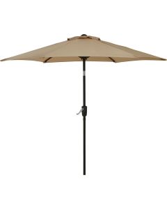 Outdoor Expressions 7.5 Ft. Aluminum Tilt/Crank Tan Patio Umbrella