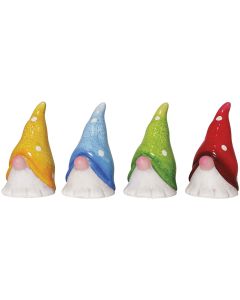 Alpine 10 In. H. Colorful Ceramic Gnome Head Statue