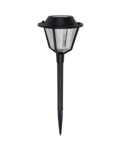 Fusion Black 10 Lumens Metal & Plastic Stake Round Top Solar Path Light