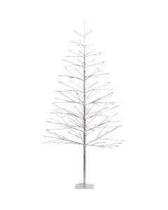 Alpine 60 In. Silver Christmas Tree with Multi-Colored LED Lights