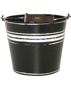 Robert Allen Vintage 6 In. Charcoal Banded Galvanized Metal Planter