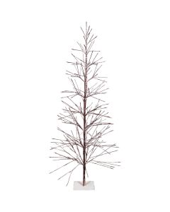 Alpine 71 In. Flocked Brown Christmas Tree with Warm White LED Lights