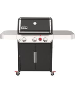 Weber Genesis E-325S 3-Burner Black 39,000 BTU LP Gas Grill with Crafted Griddle and Frame Kit