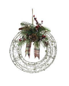 Alpine 29 In. LED Gold Wire Christmas Wreath