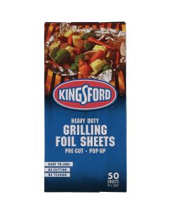 Kingsford 14 In. x 10.25 In Heavy-Duty Pop-Up Grilling Foil Sheet (50-Count)