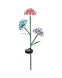 Alpine Iron Hydrangea 35 In. H. Solar LED Stake Light