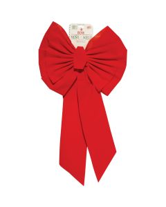 Holiday Trims 11-Loop 18 In. W. x 35 In. L. Red Velvet Christmas Bow