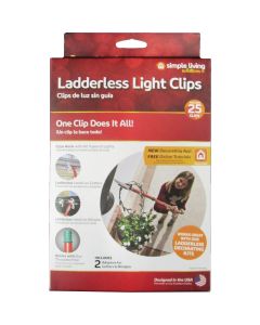 Simple Living Solutions White Gutter & Shingle Ladderless Light Clips (25-Pack)