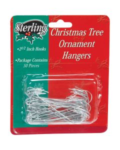 Sterling 2-1/2 In. Silver Christmas Ornament Hooks