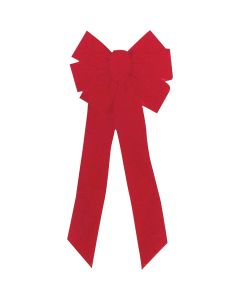 Holiday Trims 7-Loop 10 In. W. x 22 In. L. Red Velvet Christmas Bow