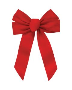 Holiday Trims 5-Loop 11 In. W. x 16 In. L. Red Velvet Christmas Bow