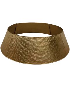 34 In. Dia. Gold Hammered Metal Christmas Tree Collar