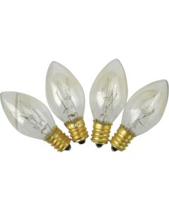 J Hofert C7 Clear Twinkle 125V Replacement Light Bulb (4-Pack)