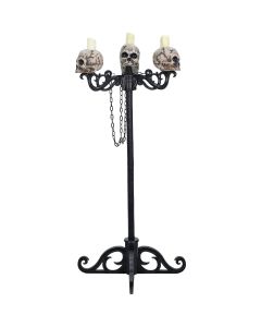 60 In. LED 3-In-1 Skull Candelabra Halloween Decoration