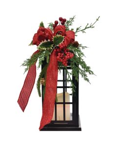 Merryweather 16 In. H. Metal Lantern with LED Candle Holiday Decoration