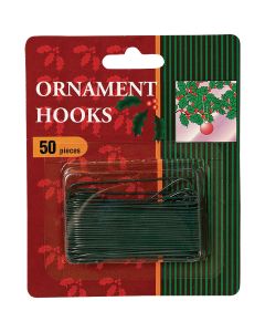 Gerson 2-1/2 In. Green Ornament Hooks (50-Pack)