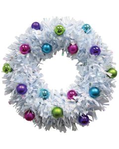 Youngcraft 17 In. Holographic Opal Tinsel Wreath