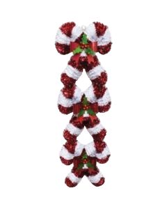 Youngcraft 24.5 In. Tinsel 2-Dimensional Double Candy Cane Dangler