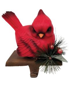 1-Stocking Resin Mantle Tail-Up Cardinal Stocking Holder