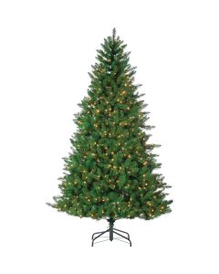 Gerson 7.5 Ft. Stone Pine 700-Bulb Clear LED Prelit Artificial Christmas Tree