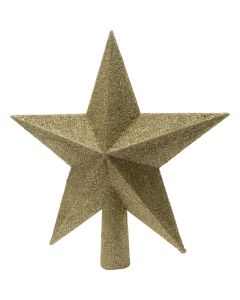 Decoris Light Gold 7.5 In. Shatterproof Star Christmas Tree Topper