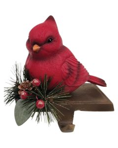 1-Stocking Resin Mantle Tail-Down Cardinal Stocking Holder