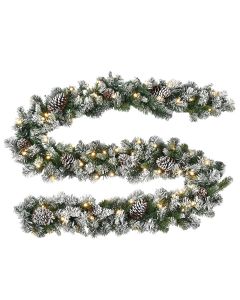 Frosted Forest Morning 9 Ft. Prelit LED Garland