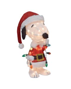 Peanuts 24 In. LED Snoopy in Santa Suit Wrapped in Lights Holiday Figure